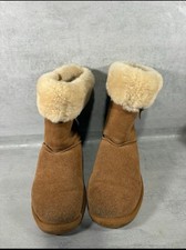 BEACH FEET SUEDE SHEEPSKIN BOOTS CHESTNUT SIZE UK 6 
