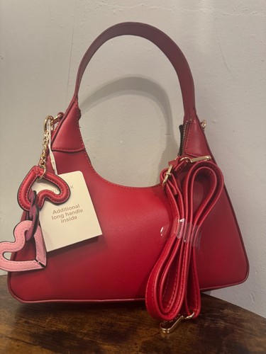 Red shoulder bag - shoulder, strap