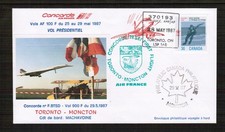 Concorde 1987 First Flight Flown Cover Toronto - Moncton