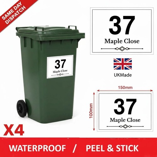 Personalised wheelie bin - 4x,