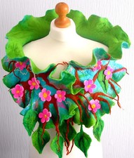 Hand Felted -ART Scarf /wool