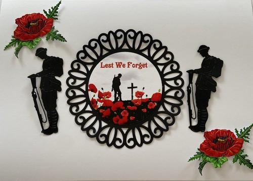 Lest forget doily - “lest, forget”