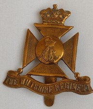The Wiltshire Regiment Cap Badge All Brass Slider ANTIQUE Original