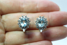 Silver Earrings Blue Topaz