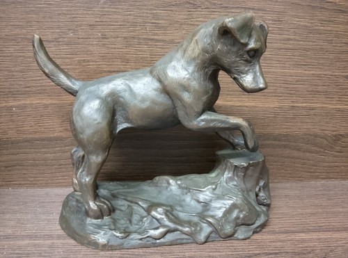 Bronze dog figure - dog,