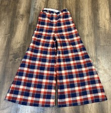 Vtg 1970s Wool Plaid Disco