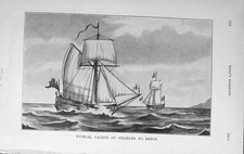 Original Old Antique Print