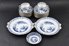 Pre-Loved Tuscan China England Selfridge & Co Ltd London Tea Set Blue 24 Pieces