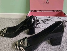 Mode in Pelle Dollar Court Shoe - Black/Zebra Size 39 (6)