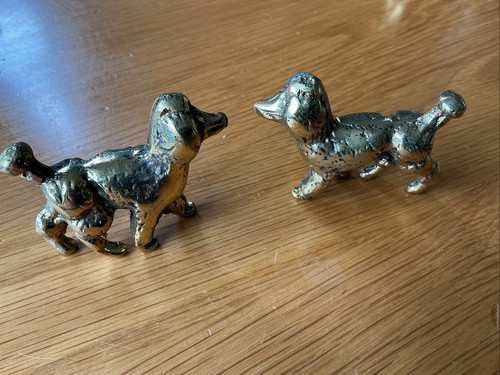 Brass poodle figurine pair - poodle,