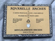 Aqvarelle Arches 100% Cotton Rough Grain Watercolour Postcards 140lb 6 X 4” RARE