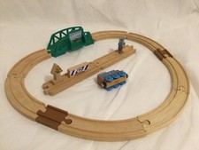 wooden thomas tank engine train set sodor paint co fisher price adapter rare