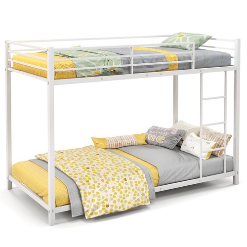 Gymax metal bunk bed low - metal,