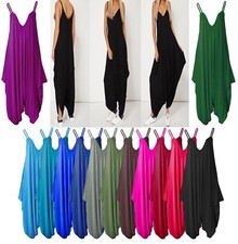 New Ladies Cami Lagenlook Romper Baggy Harem Jumpsuit Playsuit Dress Size 8-14