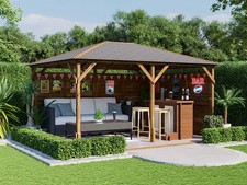 Wooden Bar Gazebo 4x3m Garden