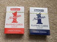 Waddingtons No.1 Classic Playing Cards linen finish set of 2 Blue and Red packs