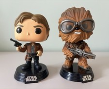 Star Wars Funko 'Solo' Hans Solo Chewbacca 5" Bobble Heads X2