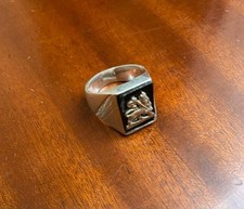 Ethiopian Handmade Silver Haile Selassie Ring- Rastafarian Ring, Lion of Judah.