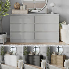 Wooden Chest of 6 Drawers Bedroom Furniture Storage Bedside Table Modern Cabinet