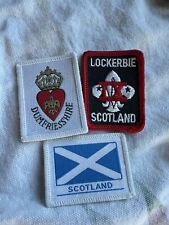 Pack Of 3 Vintage Badges/patches.  Lockerbie, Scotland, Dumfriesshire. Scouts.