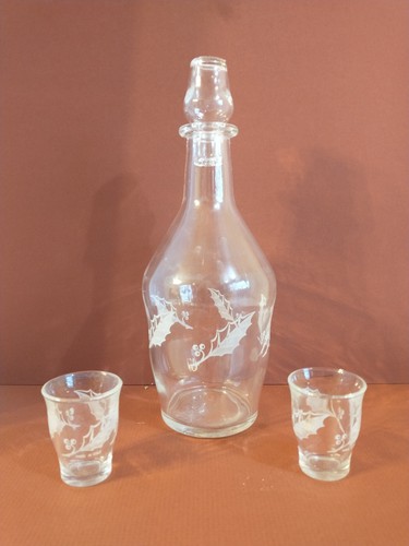 Vintage italian glass etched - glass,