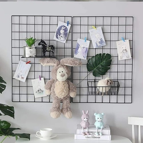 Metal grid wall organizer - metal,
