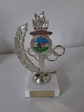 Vintage Olympic Rings & Torch Trophy Small