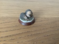 Pair Of Hedgehogs mounted  Figurine By Peter Fagan Hand Painted Scotland 1989