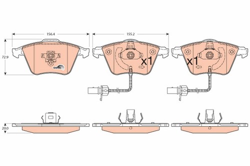 Trw brake pads gdb1554 - trw,