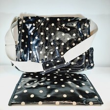 Cath Kidston Black Beige Polka Dot Baby Changing Shoulder Bag & Changing Matt  