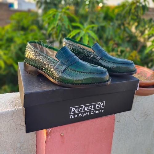 Designer green crocodile - green,