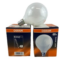 Osram Bellalux Globe Bella G95 Sil 60 240v B22D/BC Soft White Pair of Bulbs New