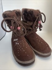 Sketchers Twinkle Toes Keepsakes Peaceful Brown Boots Studs Hearts Girls Size 6