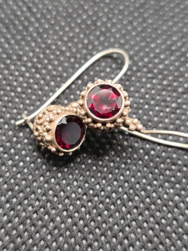 Vintage garnet dangle earrings - vintage,