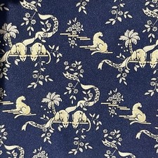 £180 SALVATORE FERRAGAMO MENS FELINE BLUE/BEIGE PRINT SILK TIE MADE ITALY LTBC