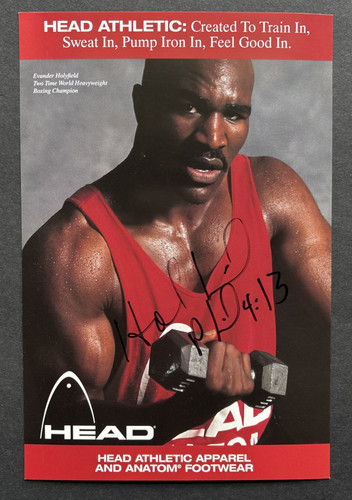 Evander holyfield signed 6x9 - evander,