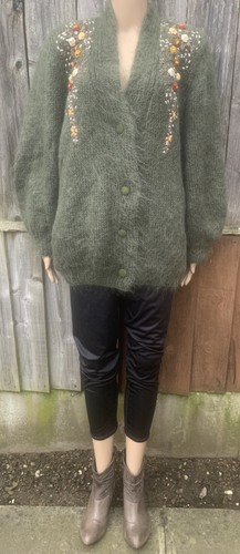 Vtg mohair embroidery - vtg, green