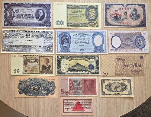 Lot banknotes reproduktion - banknotes-,