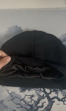 Black satin lined - black, cap