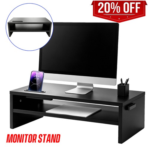 Wooden desktop monitor stand - wooden,