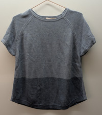 The White Company T-Shirt Women's Size 10 Grey Merino Wool Pique Short Sleeve