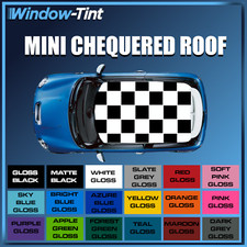 MINI ROOF CHEQUERED VINYL STICKERS GRAPHICS DECAL KIT R53, R56, R50, F56 COOPER