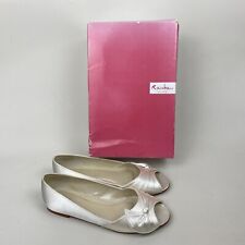 John Lewis Rainbow Club Shoes UK 7 EU 40 Slip on Ivory Satin Flat Wedding Luella