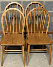 QUALITY SET OF 4 RETRO SMALL ERCOL  DINING CHAIR, CLEAN CONDITION,