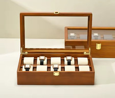 Wooden 10 Slot Watch Box High
