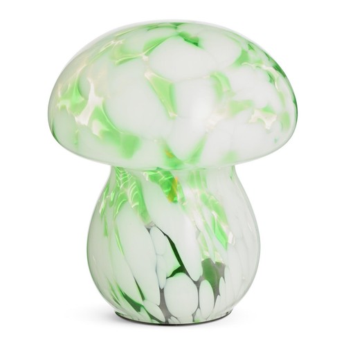 Green white mushroom glass - white,