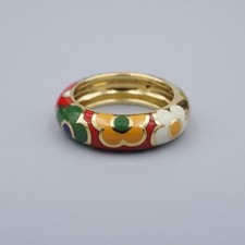 18k Enamel Flower Band Ring