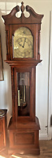 Vintage 20th Century Large Cherry Wood Grandfather Clock Hand built