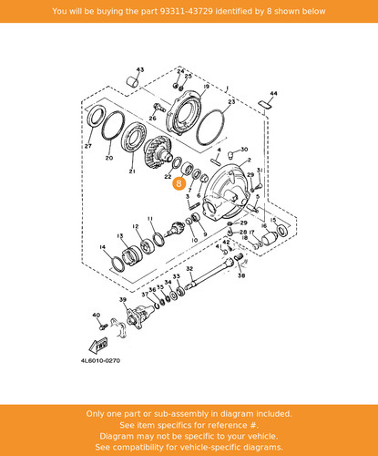 Yamaha bearing 93311 43729 - bearing,, 93311-43729