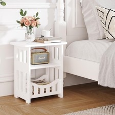 Chic White 3-Tier Side Table